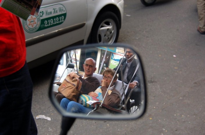 Tourists in rickshaw